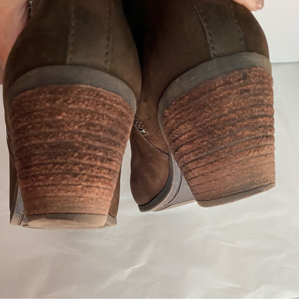 Frye Judy Leather Side-Zip Ankle Bootie Dark Brown Size 8 - Picture 11 of 13